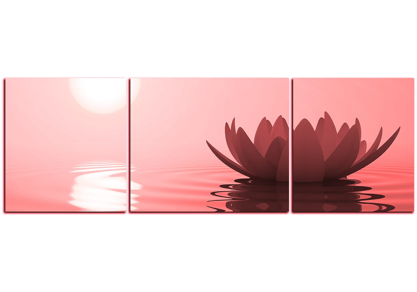 Obraz na plátně - Zen lotus - panoráma Obraz na plátně - Zen lotus - panoráma